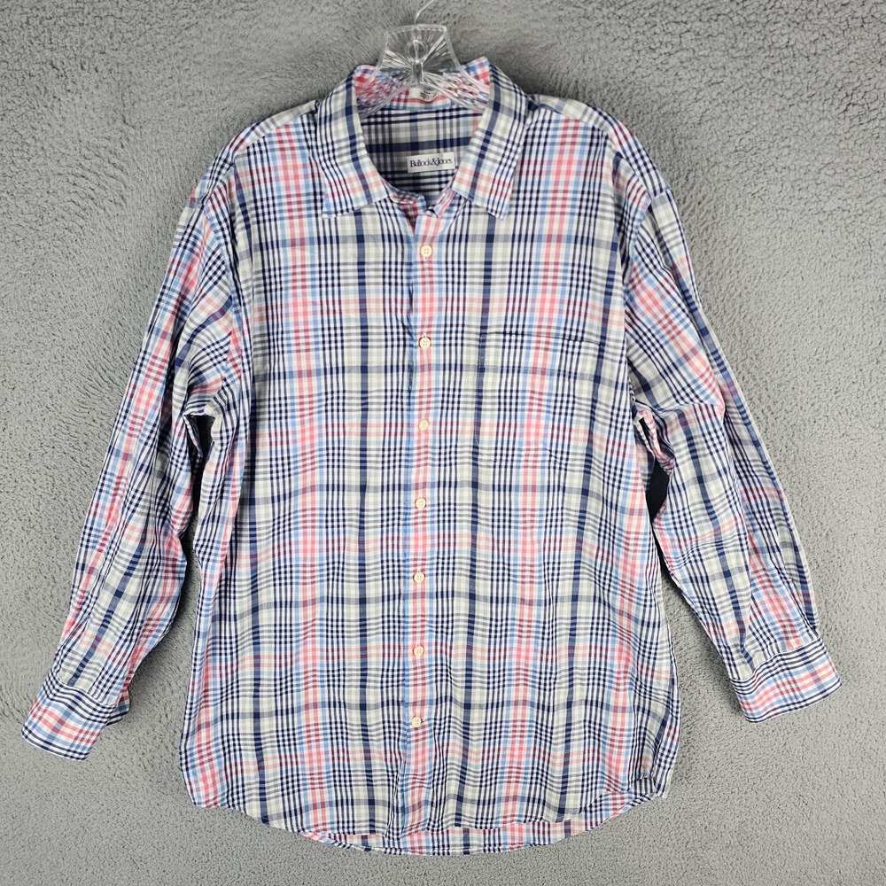 Bullock & Jones Button-Up Shirt Mens Large Multi Plaid Long Sleeve Collar 201109